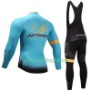 Fietskleding (Fietsshirt Lange Mouw + Lange Koersbroek) 2017 Astana Pro Team N001